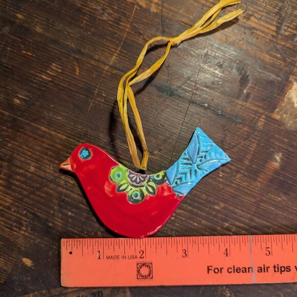 2 clay bird Xmas ornaments - Picture 2 of 6